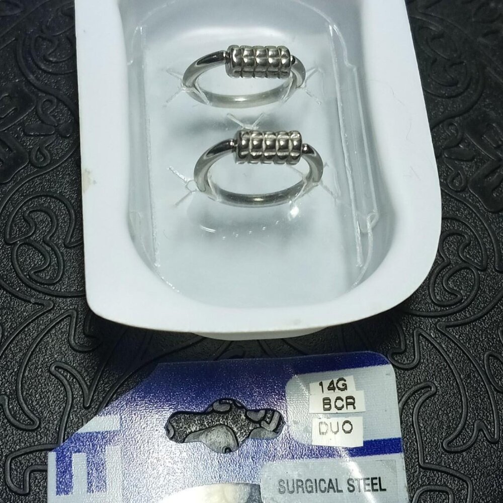 Duo 14G Beaded Captive Rings CBR